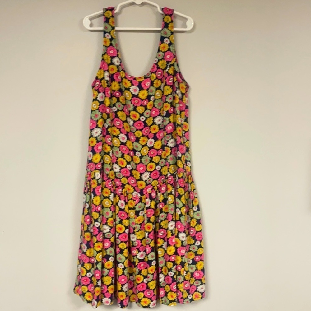YA LOS ANGELES, navy summer dress covered with flowers,Women's Small, NWT!